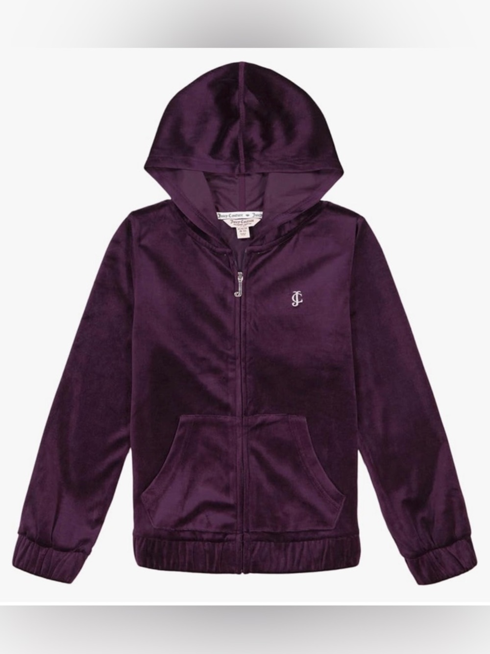 Juicy Couture Deep Purple Velour Zip-Up Hoodie - Girls size L and XL